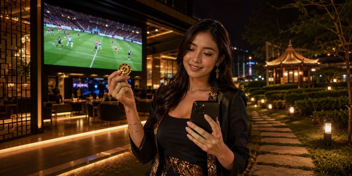 Peminat bola sepak bertaruh sukan di Johor Bahru Malaysia dengan suasana meriah